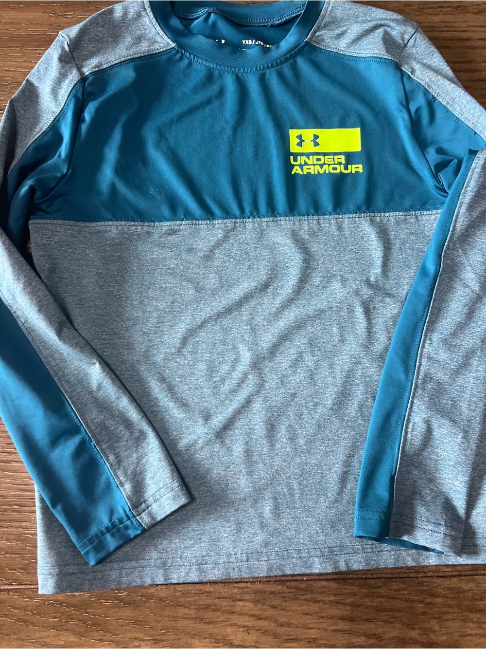 Under Armour Boy’s  Long-Sleeve Under Armour Shirt - Teal & Gray